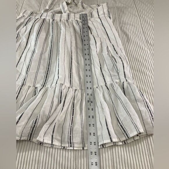 LOFT Beach Dress Women’s 2 White Black Embroidered Halter Mini Cotton Summer - Picture 11 of 11